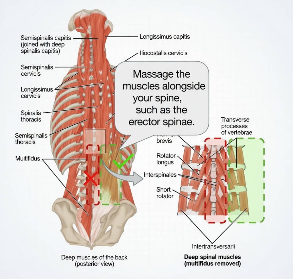 Foam roll the deep back muscles