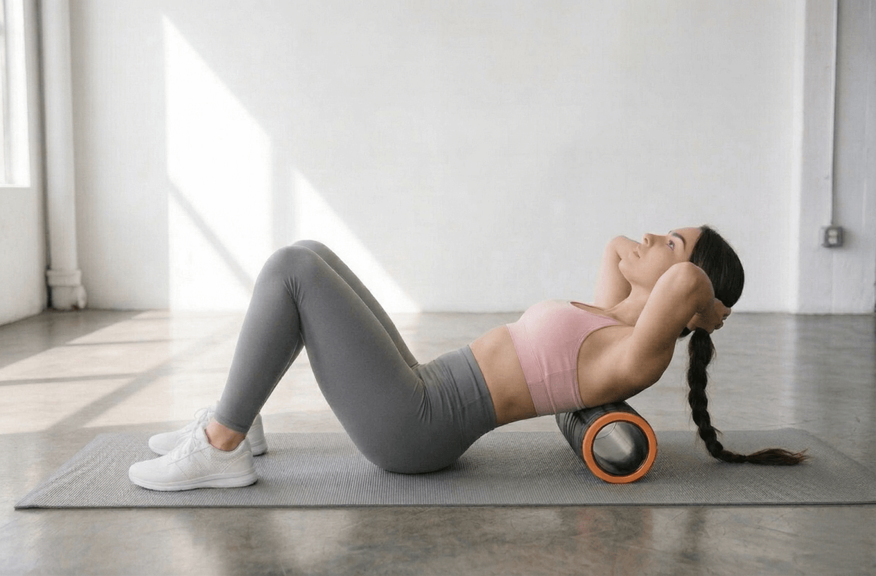 Upper back foam rolling