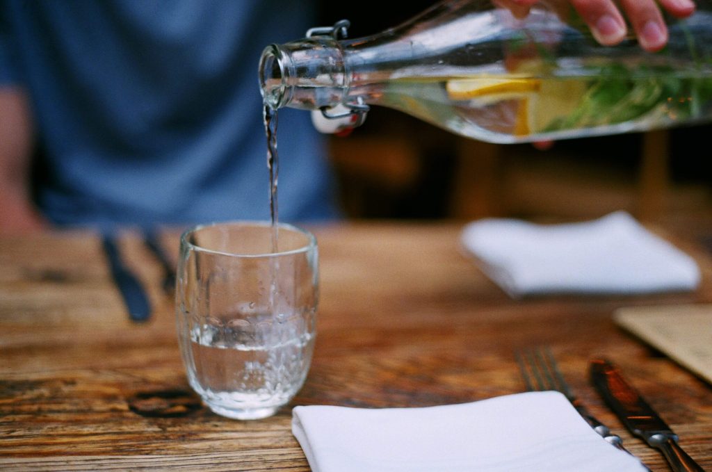 Glass of sparkling water