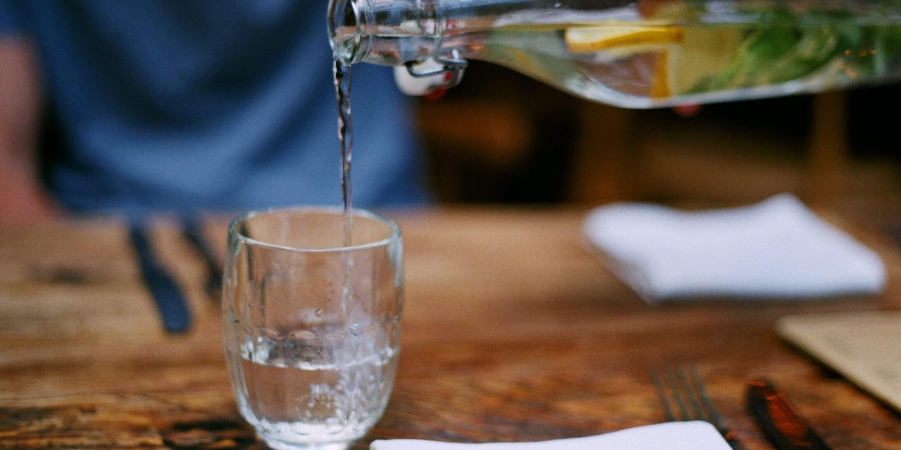 Glass of sparkling water